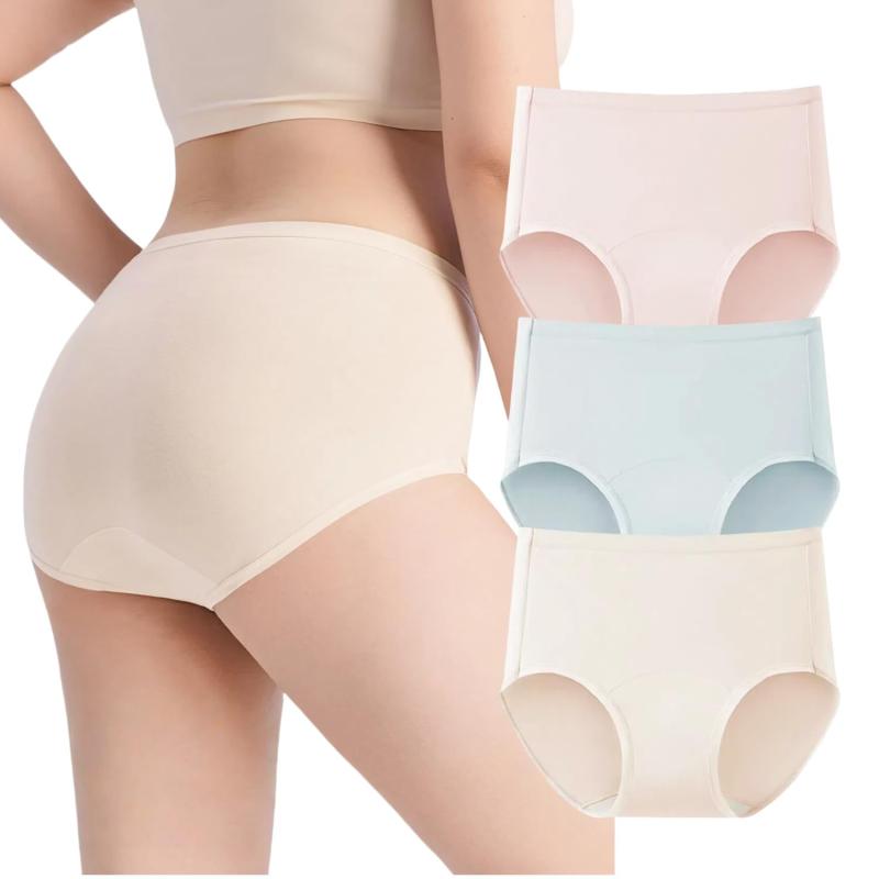 [conghuan] ショーツ レディース 大きいサイズ 深ばき シームレス 綿 パンツ レディース 下着 セット 3枚 締め付けない パンティー 女性用 ハイウエスト ふくよか ぽっちゃり