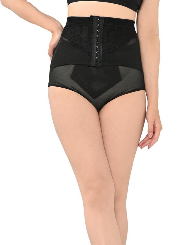 [JANJAM] 大きいサイズ レディース ガードルショーツ メッシュ ホック付き 補正下着 インナー