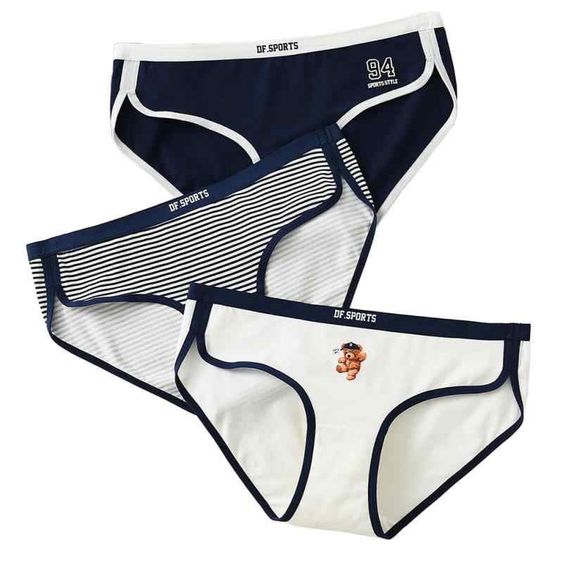 [GanJingRen] ショーツ レディース 綿 ローライズ 下着 女性用 セット かわいい コットン パンティ 3枚組