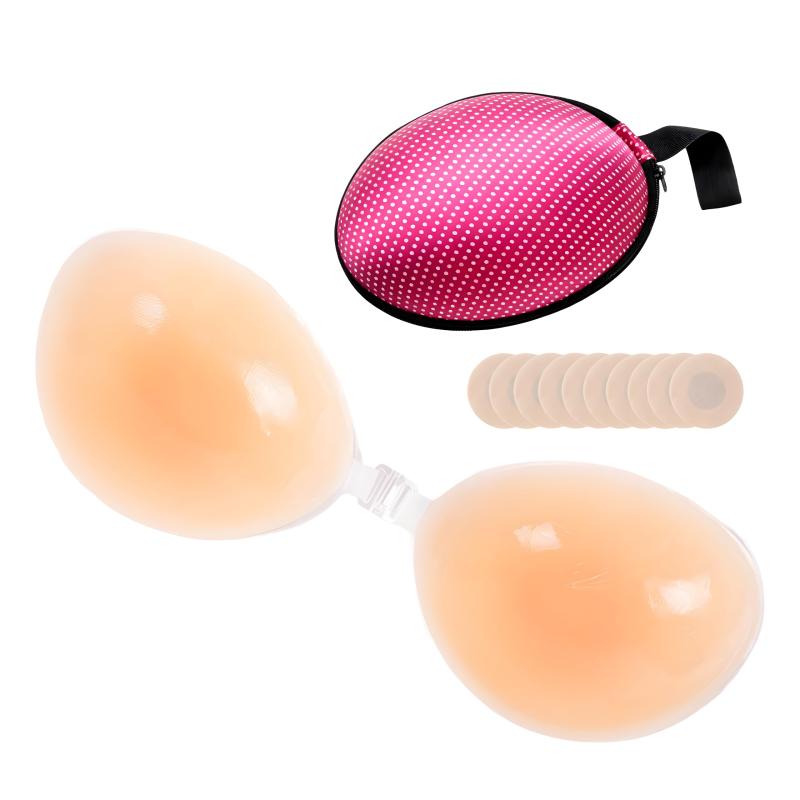 [Magicmode] シリコンブラ 強粘着 ヌーブラ 盛れる 水着用 シームレス ストラップレス ぬーぶら 谷間 胸パッド 軽量 着脱簡単 見えない ドレス ウェディング ブライダル