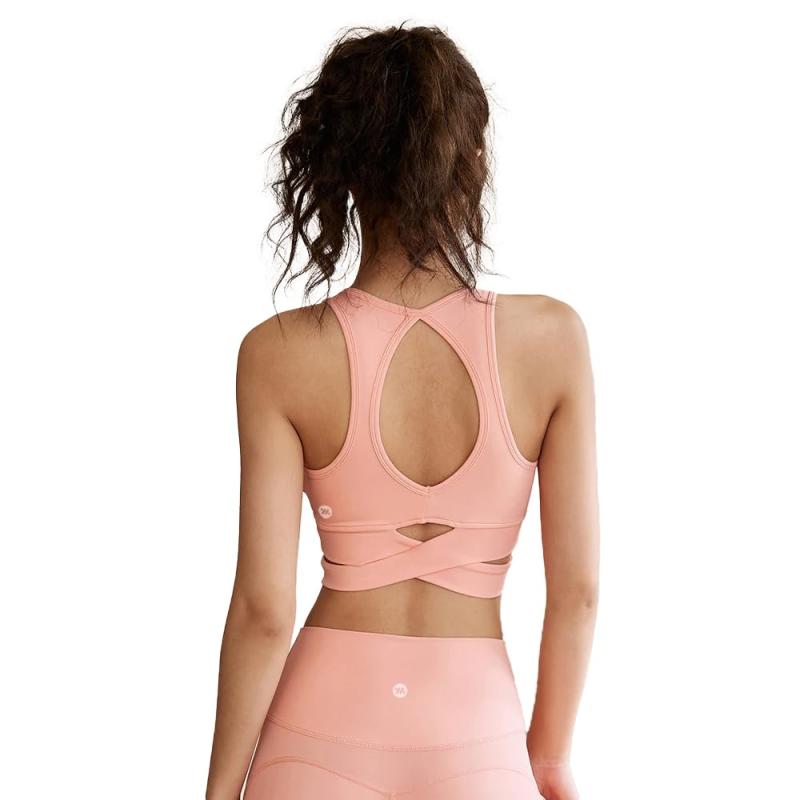 [Yomoment] バックスタイル ブラトップ カップ付き スポーツブラ ハイサポートブラトップ 吸汗速乾
