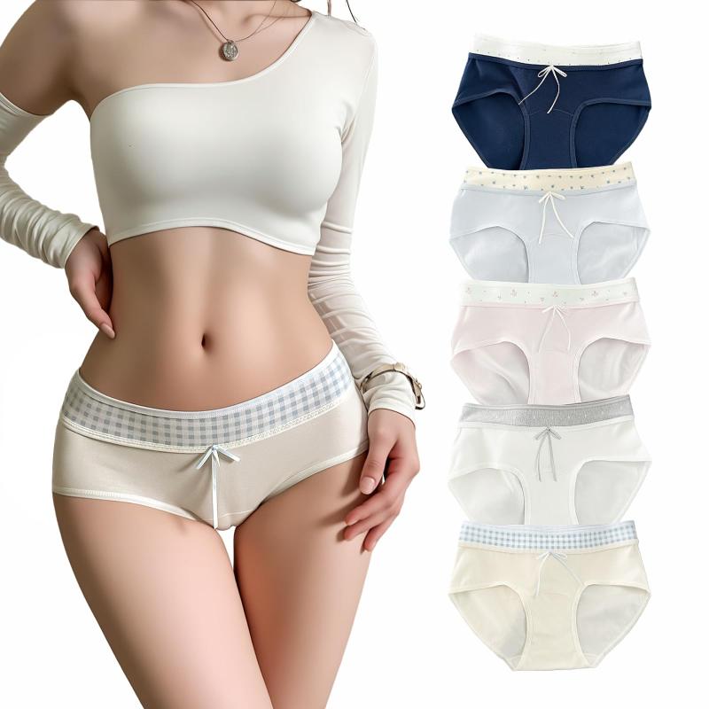 [Twinice] 女性用レースパンティーショーツ 下着 レディース パンツ 5枚セット95% コットン 透け感あり素材 肌に優しい 可愛い 吸湿速乾 伸縮 通気 コットン 柔らか 蒸れない 締め付けない レデ