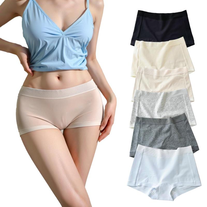 [MeatRoot] レディース ショーツ セット 綿製シームレス 中腰 7A サニタリーショーツ 大きいサイズ 女性用透気小平角パンティ 多色肌着 綿裏裆 女性用無痕下着 伸縮 響かない下着 美尻 肌に優