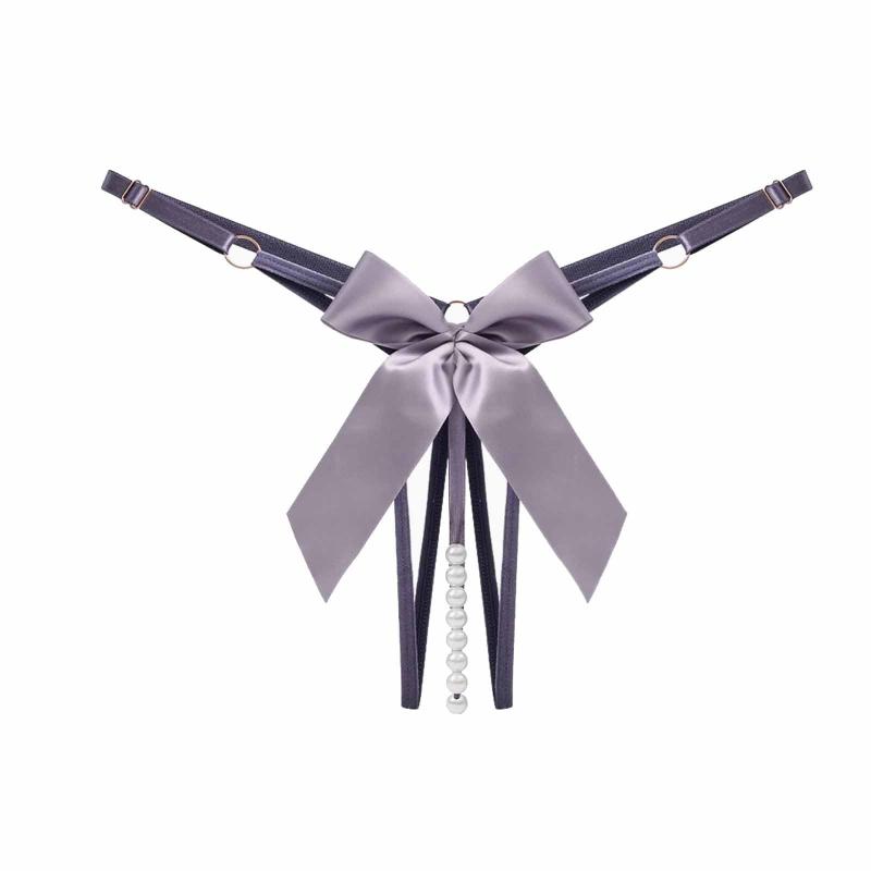 [REENEW] 女性用パールレースリボンビーズレースパンティーエロティックTバック下着