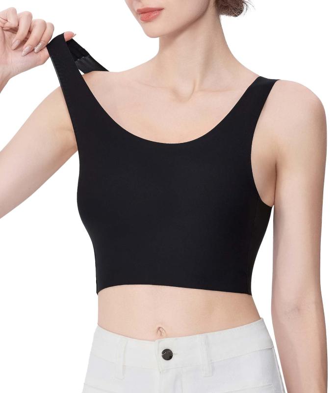 [CtriLady] ナイトブラ 昼兼用 スポーツブラ 揺れない ブラジャー 小さく見せる ナベシャツ 胸潰し ノンワイヤーブラ 脇高設計