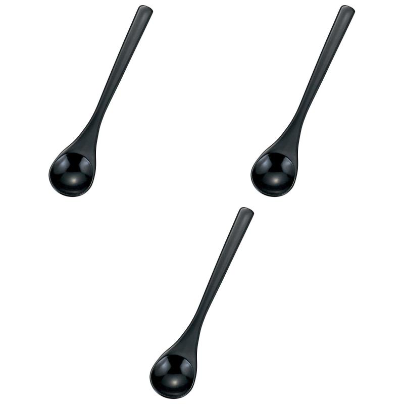 3個セット [A]茶碗蒸しスプーン黒塗 [ 13.2×2.7cm ] | 漆器スプーン ABS樹脂 セトモノホンポ(Setomonoh..