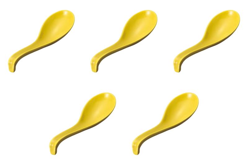 5個セット 黄釉ラーメンレンゲ [ 18×5.4cm ] | 中華レンゲ セトモノホンポ(Setomonohonpo)