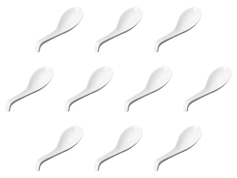 10個セット 白釉ラーメンレンゲ [ 18×5.4cm ] | 中華レンゲ セトモノホンポ(Setomonohonpo)