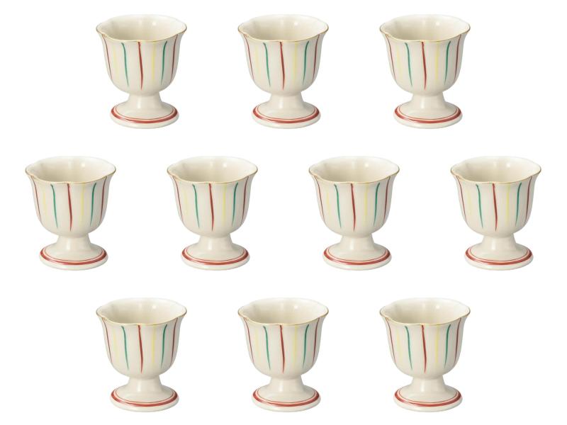 10個セット 色十草高台珍味 [ 6.1×6.6cm ] | 珍味 陶器（土物） 箱入 セトモノホンポ(Setomonohonpo)