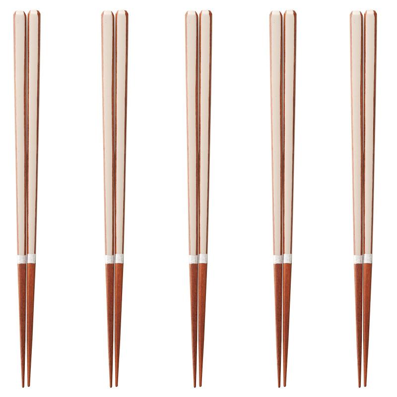 J-kitchens 幸せ箸 5膳 セット 素材：木材 箸 食洗機対応 お箸 日本製 PID8486