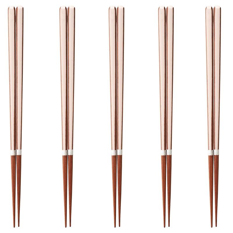 J-kitchens 幸せ箸 5膳 セット 素材：木材 箸 食洗機対応 お箸 日本製 PID8455