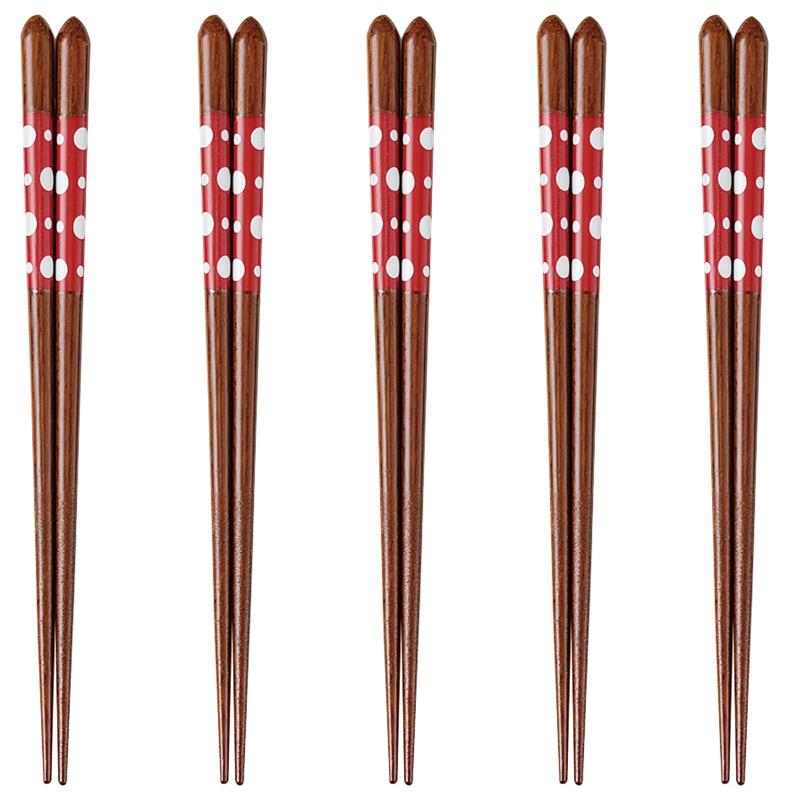 J-kitchens 幸せ箸 5膳 セット 素材：木材 箸 食洗機対応 お箸 日本製 PID6635