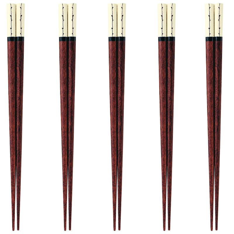 J-kitchens 幸せ箸 5膳 セット 素材：木材 箸 お箸 日本製 PID1691