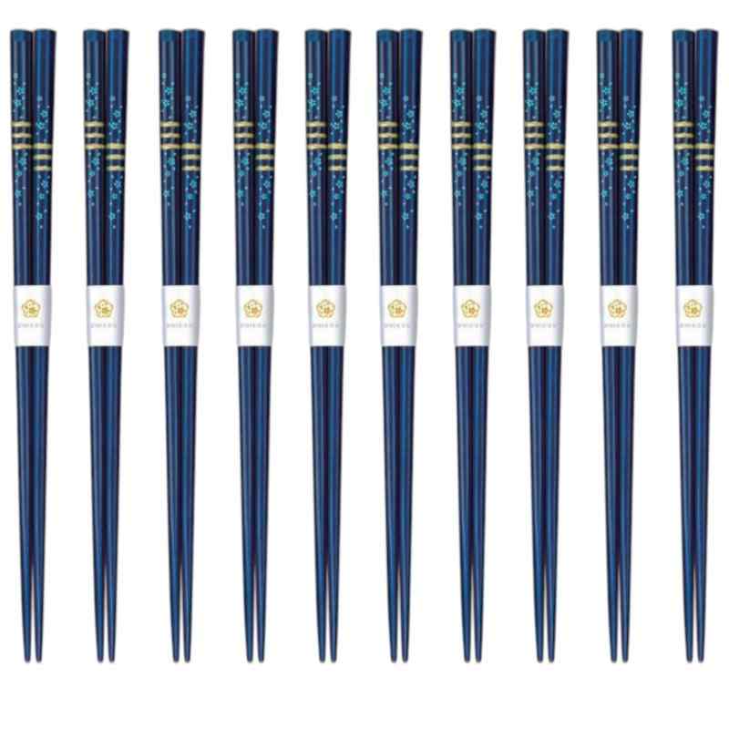 J-kitchens 箸 10膳セット お弁当 ピクニック 行楽用 運動会 来客用 おもてなし 木製 八角 小花桜 23.0..