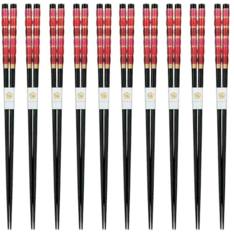 J-kitchens 箸 10膳セット お弁当 ピクニック 行楽用 運動会 来客用 おもてなし 木製 とんぼ玉 奏 黒・..