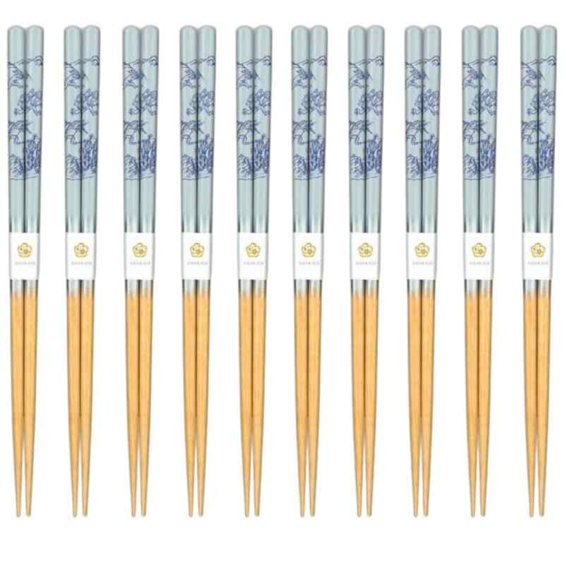 J-kitchens 箸 10膳セット お弁当 ピクニック 行楽用 運動会 来客用 おもてなし 木製 鳥獣戯画 青 23.0cm 食洗機対応 日本製