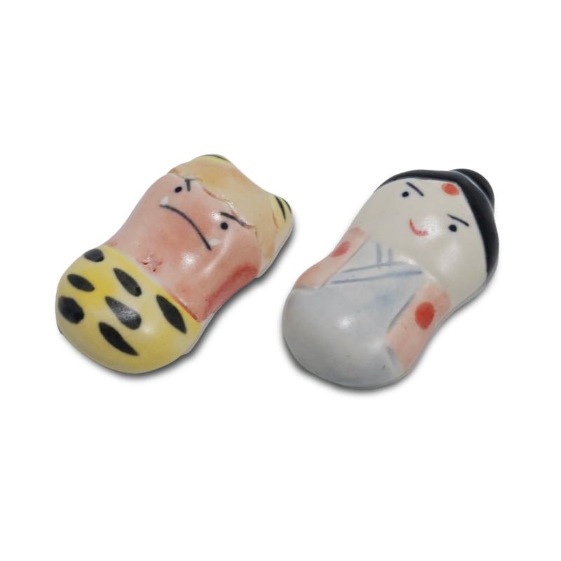ふくべ屋 美濃焼 桃太郎とオニの箸置き 2個セット陶器製 こどもの日の食卓に 端午の節句の贈り物にも