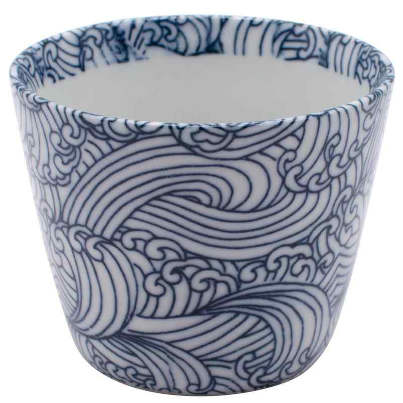 美濃焼 青海波 赤海波 そば猪口 そばちょこ 直径約8.5×高さ7cm 電子レンジ 食洗機対応 日本製