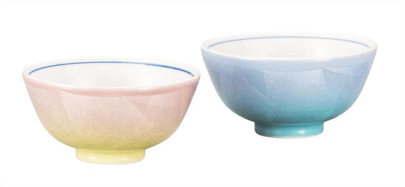 九谷焼いわたや 組飯碗・二色銀彩 K9-556