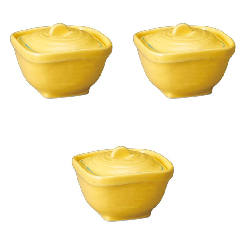 3個セット 黄輝角煮物碗 [ 10×10×7.5cm ] | 煮物碗陶磁器 セトモノホンポ(Setomonohonpo)