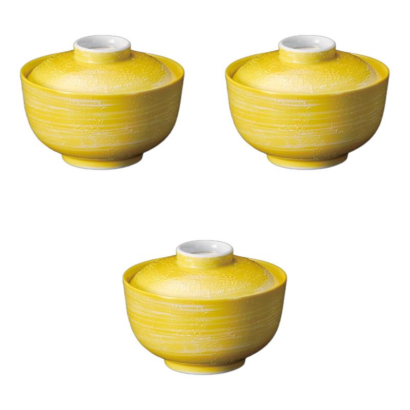 3個セット 黄交趾銀彩煮物碗 [ 11.5×8.5cm ] | 煮物碗陶磁器 セトモノホンポ(Setomonohonpo)