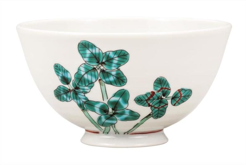 ナカマル『九谷焼』軽量飯碗・クローバー K9-492