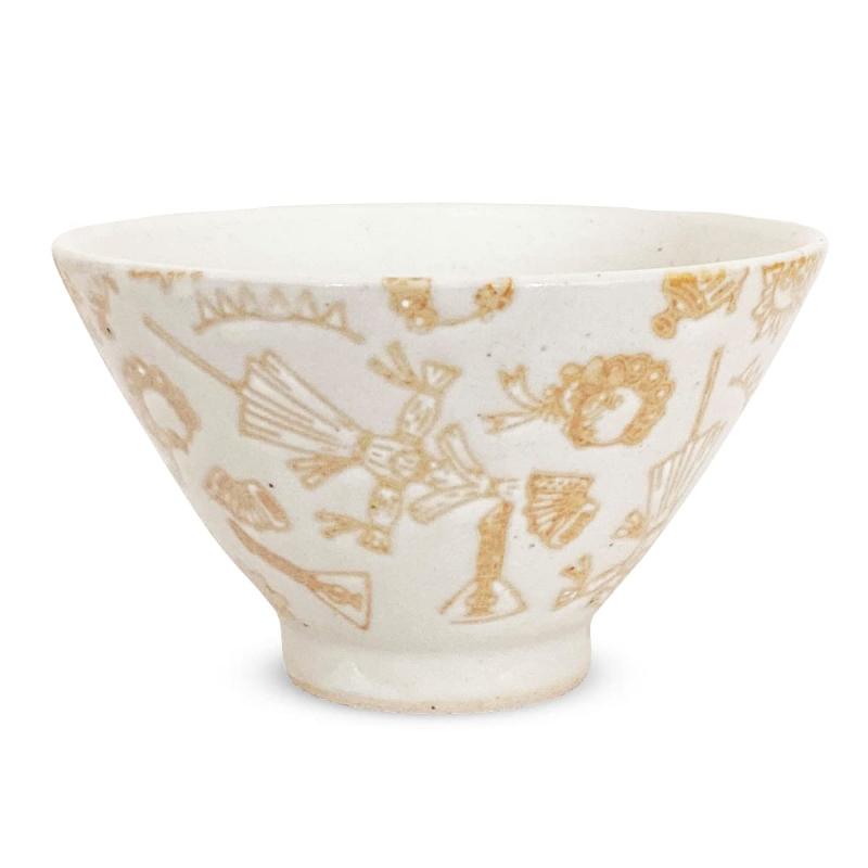 J-kitchens ディナー 茶碗 11cm 波佐見焼 日本製 粉引 かかし ベージュ PNO609004