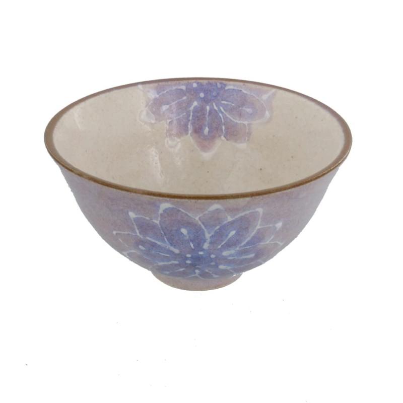 テーブルウェアイースト お茶碗 淡彩花 手描き一珍 パープル tz-002-03