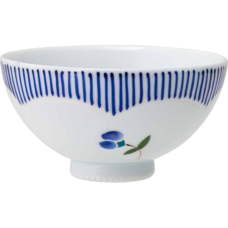 西海陶器 波佐見焼 松幸陶苑 姫碗 お茶碗 飯碗 約9.5cm 風花 青 ブルー 日本製 20432