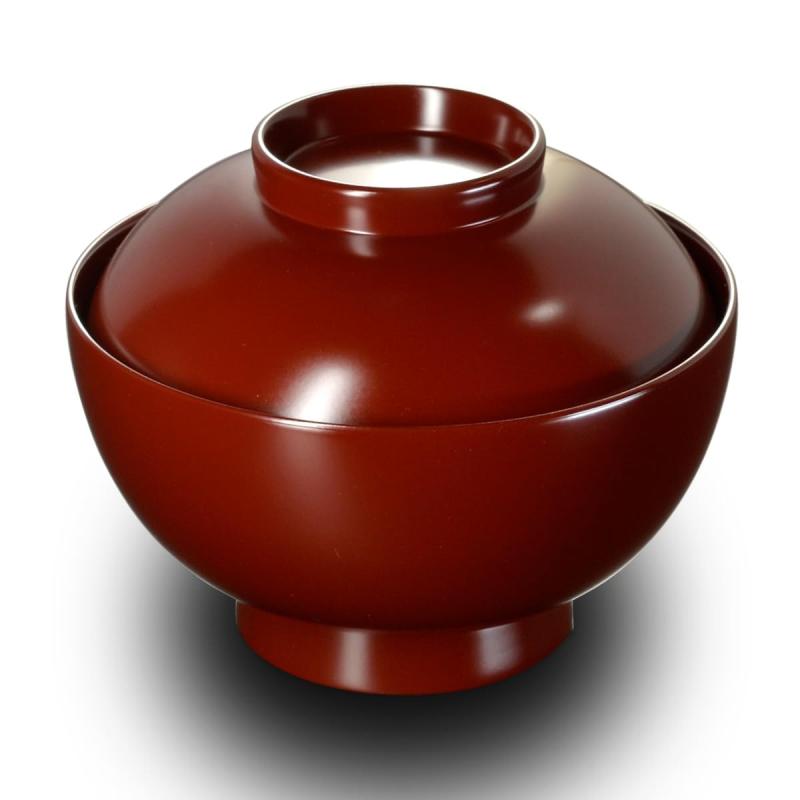 4.6寸 雑煮椀 蓋付き 朱 モダン 漆器 あたかや 日本製 国産 食器洗浄機対応 椀 煮物椀 丼 どんぶり 和食器 迎春 新春 正月 おせち