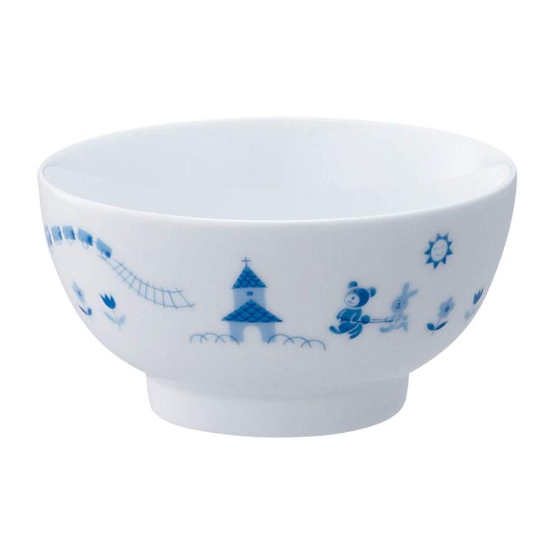 Noritake ノリタケ 飯碗 10.5cm ライトステップ お子様用食器 電子レンジ対応 食洗器対応 1個 ブルー ファインポーセレン(強化磁器) 61006BK/5002R