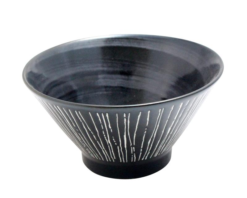 キャッスルエンタープライズ 彫十草 黒 反形 【丼】日本製 美濃焼 料理が映える老舗定食屋のお薦めシリーズ