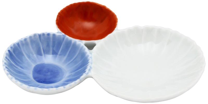 24to3西富陶磁器(Nishitomi) 中皿 有田焼 伝平窯 三種盛