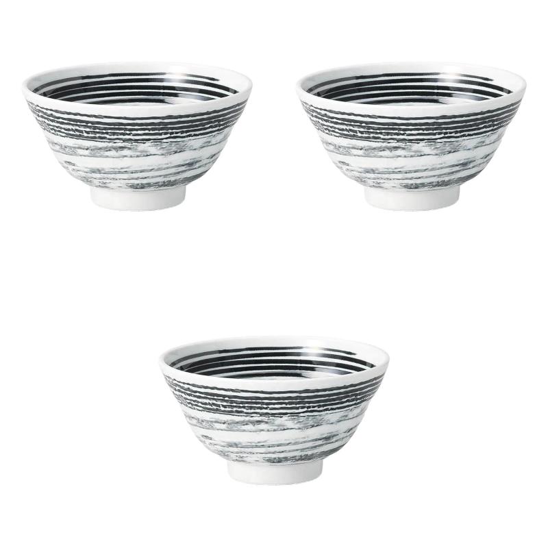 3個セット 染付渦ライン5.0お好み丼 [ 15.6×8.3cm ] | 多用丼 強化磁器 セトモノホンポ(Setomonohonpo)