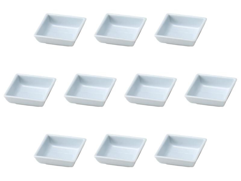 10個セット 青白磁ミニ角鉢 [ 9.3×3.5cm ] | 松花堂 セトモノホンポ(Setomonohonpo)