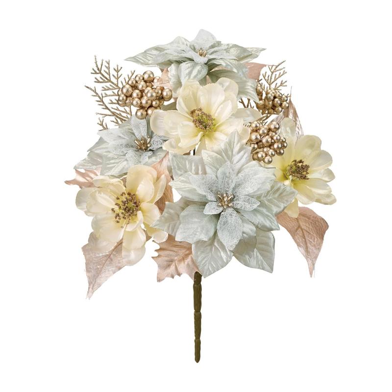 東京堂(Tokyodo) サラポインセチアブッシュ アイスブルー ポインセチア径13×L34×W26cm FX004680-105