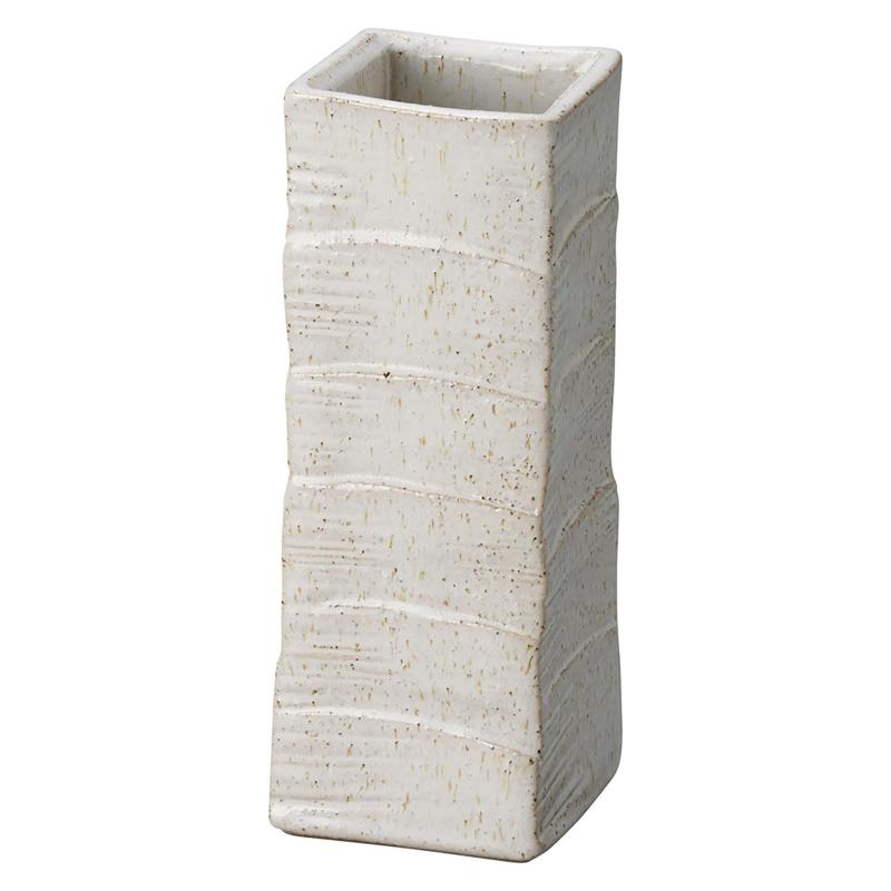 丸伊製陶 信楽焼 へちもん 花瓶 陶器 フラワーベース さざ波 日本製