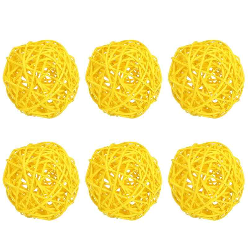 PATIKIL ラタンボール 籐ボール 植物編み インテリア飾り センターピースボウル 装飾品 ウェディング パーティー ホームデコレーション DIYクラフト 猫 小動物 おもちゃ クリスマスツリーオー