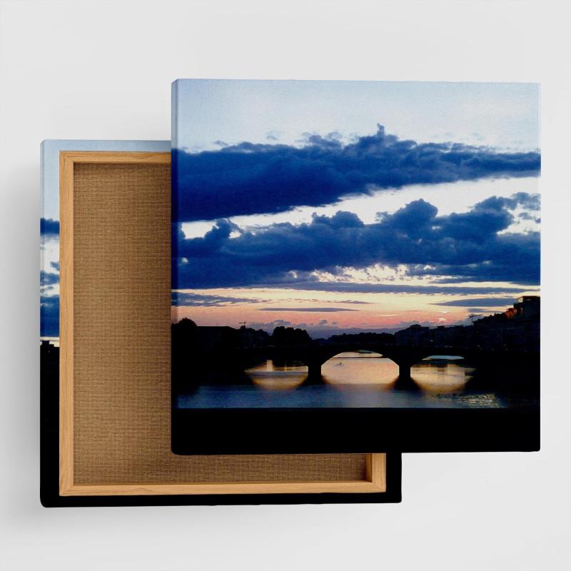 橋 空 アートパネル 100cm × 100cm XLサイズ 日本製 ポスター おしゃれ インテリア 模様替え リビング 内装 風景 黄昏 癒し ファブリックパネル cru-0012-XL