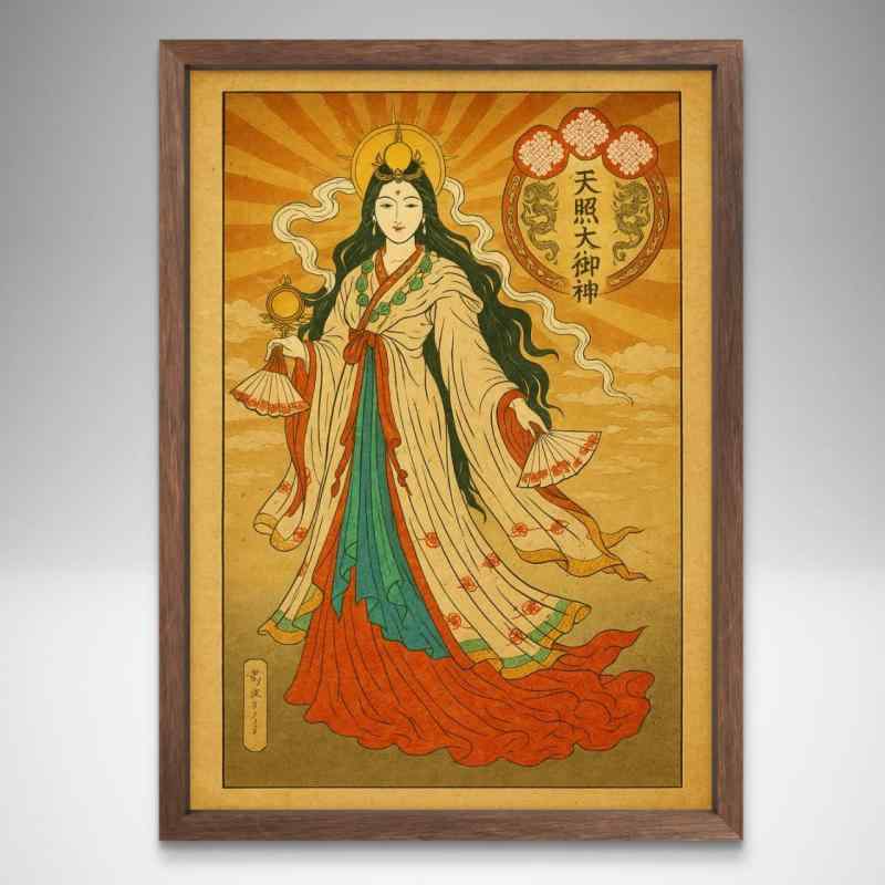 天照大御神 アマテラス A4サイズ フレーム付き ポスターaoipro