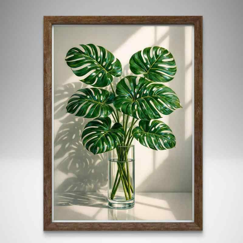モンステラ (2) ボタニカル A4サイズ 額縁セット 北欧風 ポスターaoipro