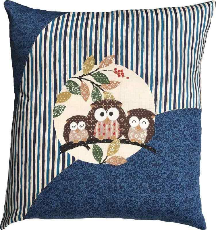 JOYDREAMDESIGN 座布団カバー 55 59 5枚セット フクロウA ブルー 日本製 55x59 セット