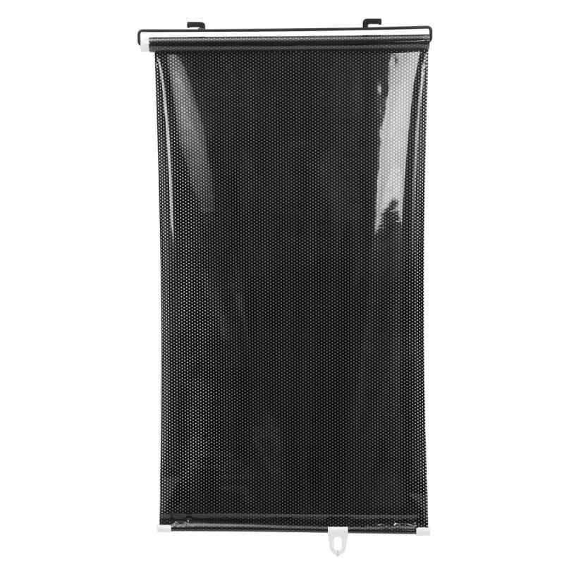 Healifty 家庭用キッチンウィンドウシェード吸盤式遮光ロールカーテンネイルフリーサンブロックウィンドウシェードブラック27x49インチ