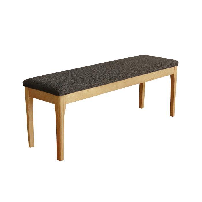平インテリア産業 ダイニングベンチ 120cm 2人掛け レッドオーク 無垢材 クッション 節あり スタイリッシュ ナチュラル