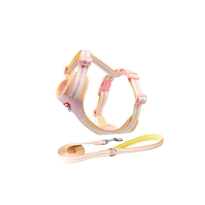 360°防脱・ワンタッチ簡単装着 ペット用ハーネス 軽量メッシュ 通気性 ドーパミンカラー 多サイズ調整可能 中型犬 小型犬 超小型犬 首ひっかかり防止