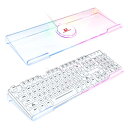 コンピューターキーボードスタンド PCキーボードスタンド キーボードスタンド 高級アクリルpc 366種類のRGB LEDバックライト キーボードトレイ USB 透明アクリルチルトキーボードスタンド、デ