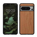 kwmobile スマホケース Google Pixel 8 Pro対応 ケース - 木製 携帯ケース TPUバンパー - ナチュラル ウッド スタイル