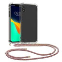 kwmobile スマホショルダー Apple iPhone XR対応 ケース - ショルダー クリア TPU カバー ストラップ付き - 肩掛け 首掛け 耐衝撃
