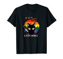 黒猫 ハロウィン LGBT ゲイ プライド レインボーフラッグ ギフト Tシャツ
