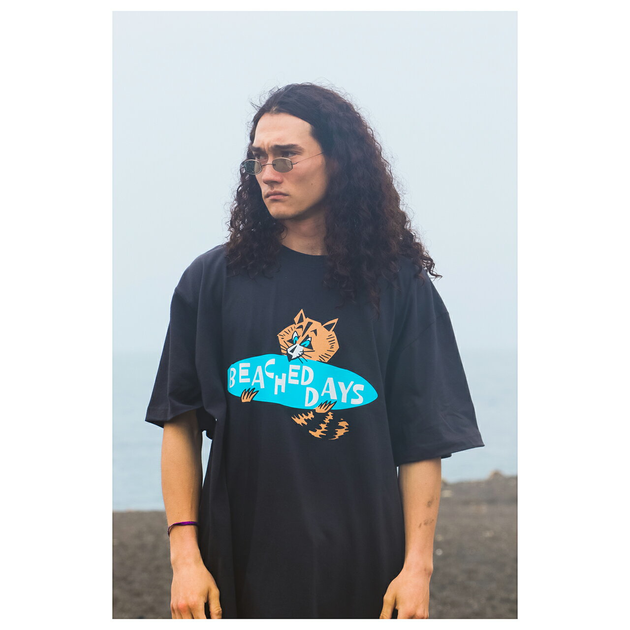 BD ラクーン Tee マサスカルプデザイン Masa Sculp ビーチドデイズ 公式 BEACHED DAYS Racoon Tee Tシャツ 半袖 メンズ レディース ユニセックス プリント サーフィン サーフ